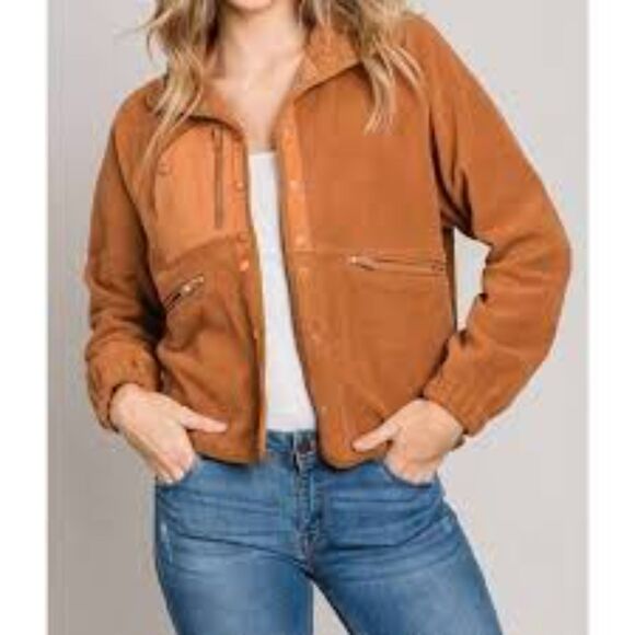 Heyson | NWT oliver fleece button down utility jacket | Large - Picture 1 of 5